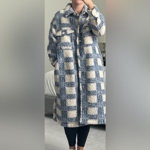 Mable Long Plaid Coat - Small
